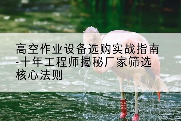 孟连剪叉式升降机厂家-高空作业设备选购实战指南-十年工程师揭秘厂家筛选核心法则