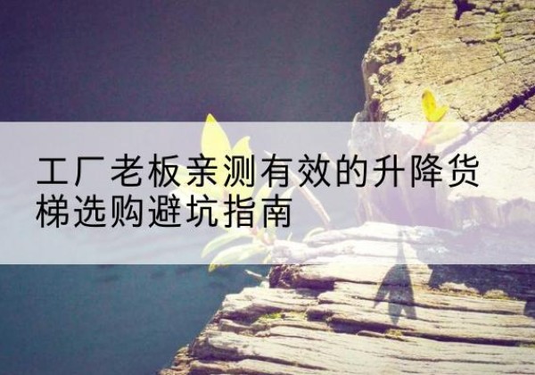孟连升降货梯怎么选-工厂老板亲测有效的升降货梯选购避坑指南